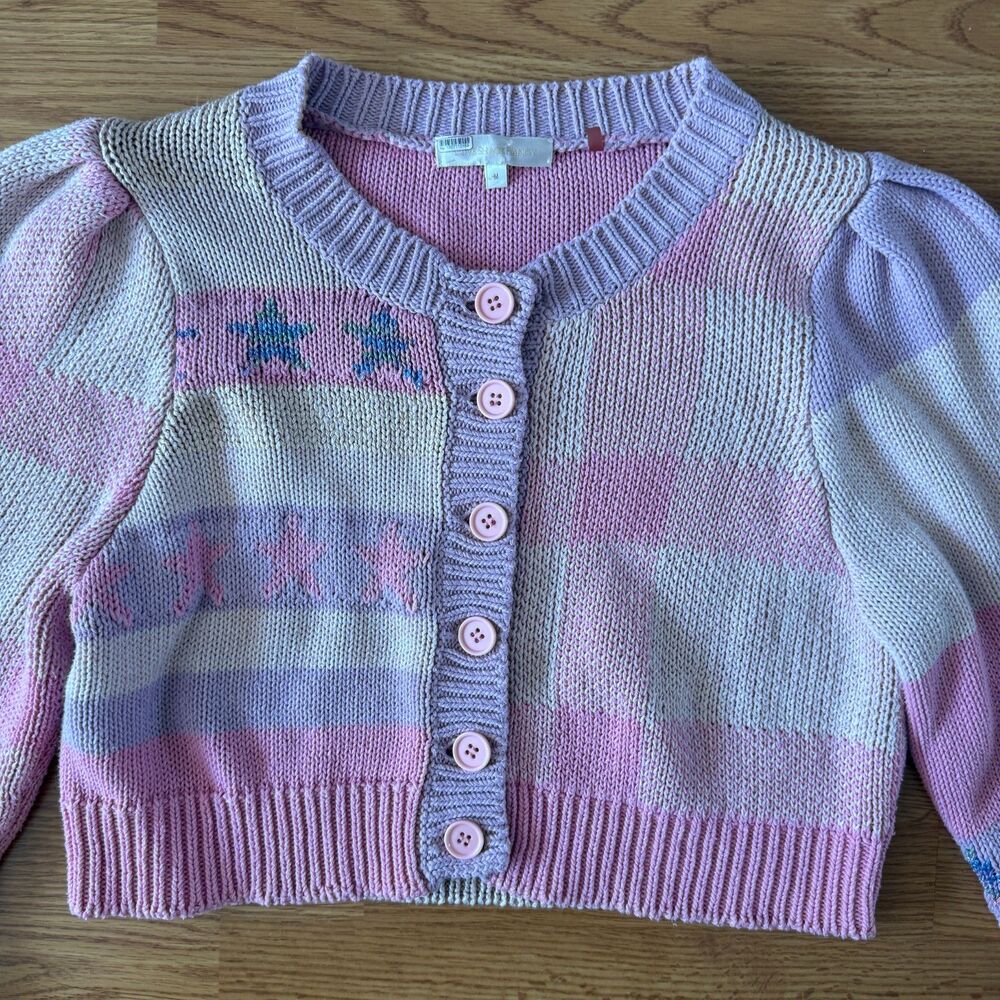 LoveShackFancy Bedford Cropped Cardigan Size Medium - Picture 5 of 12